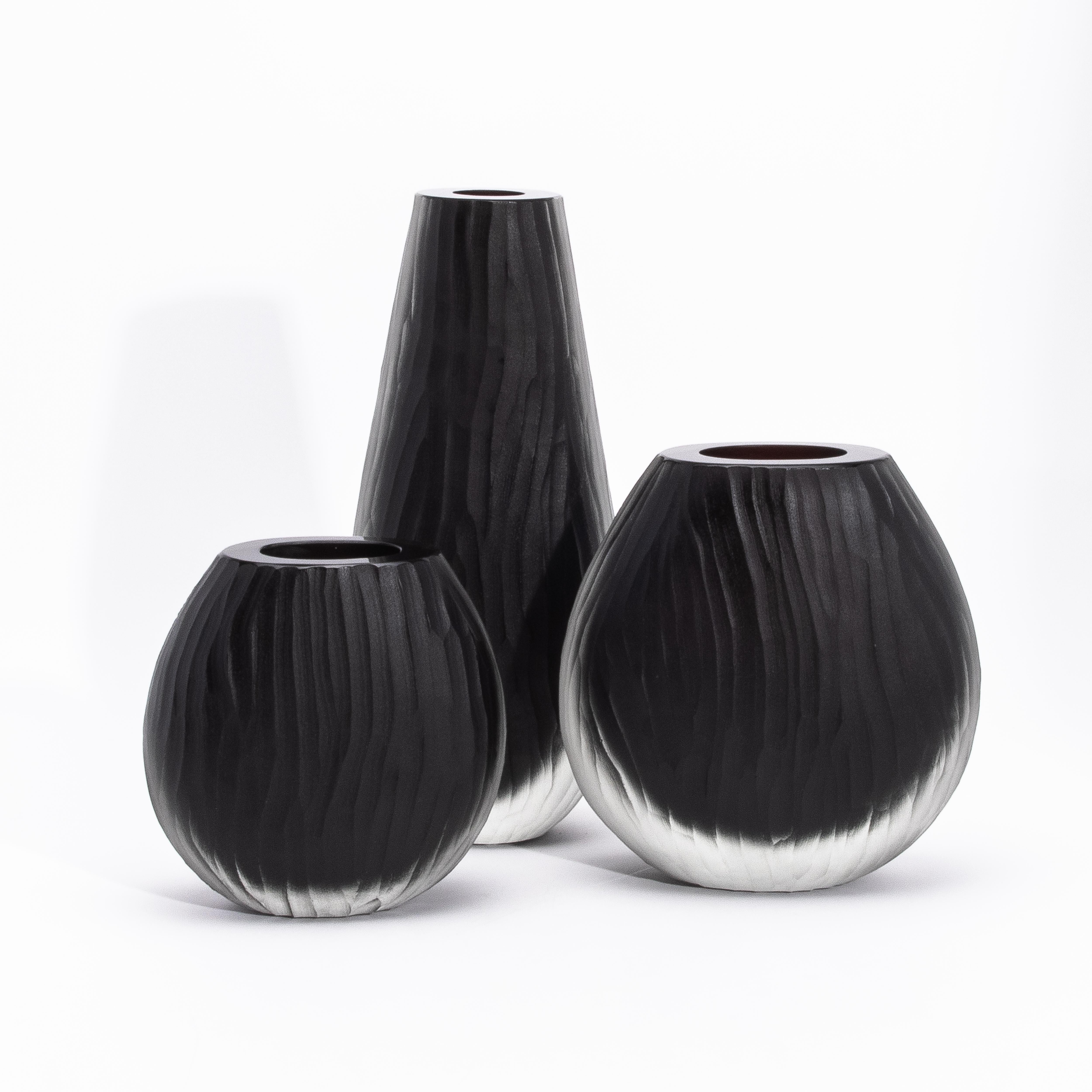 Vaso Supremo di Murano soffiato a mano in nero onice medio in vendita 4
