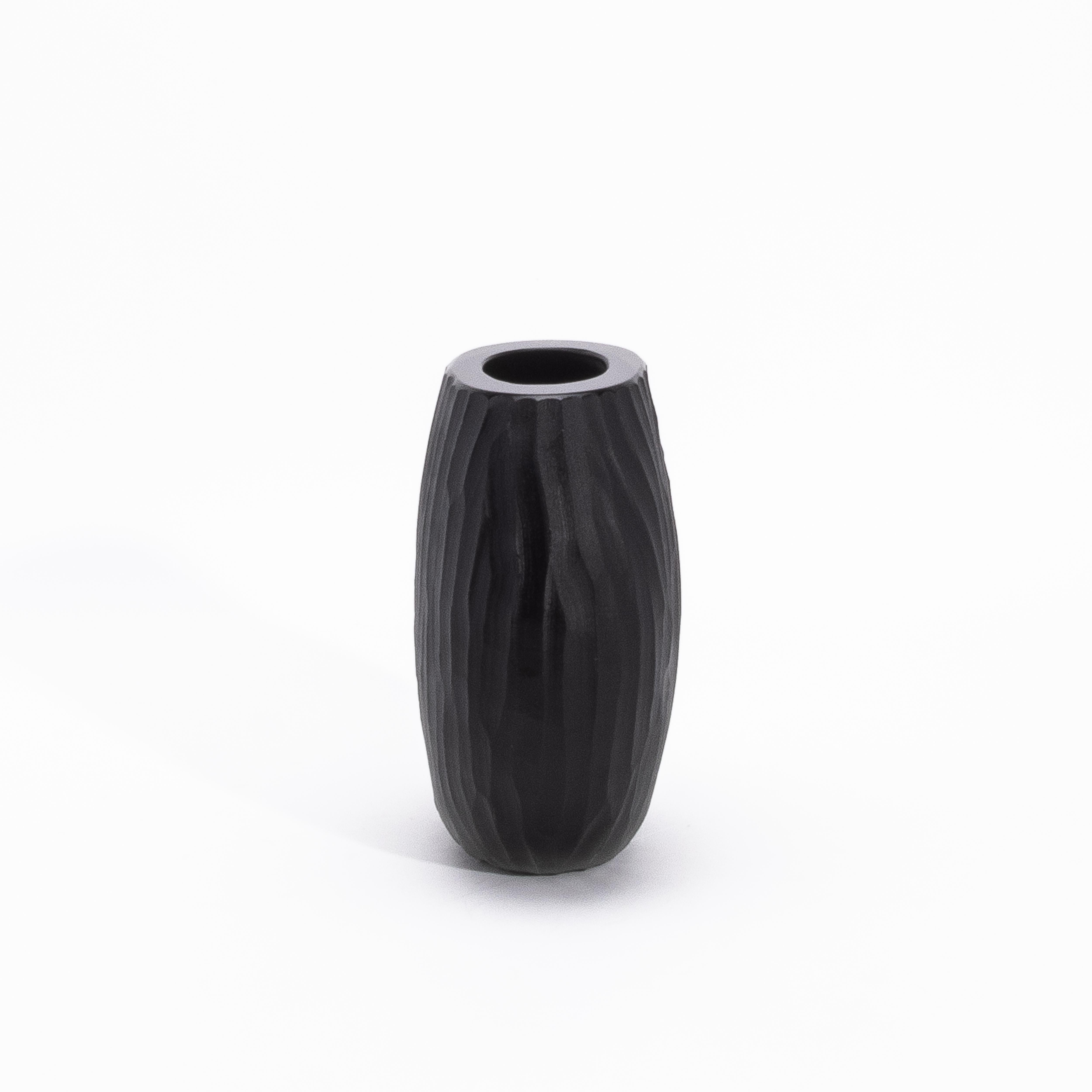 Moderno Vaso Supremo di Murano soffiato a mano in nero onice medio in vendita