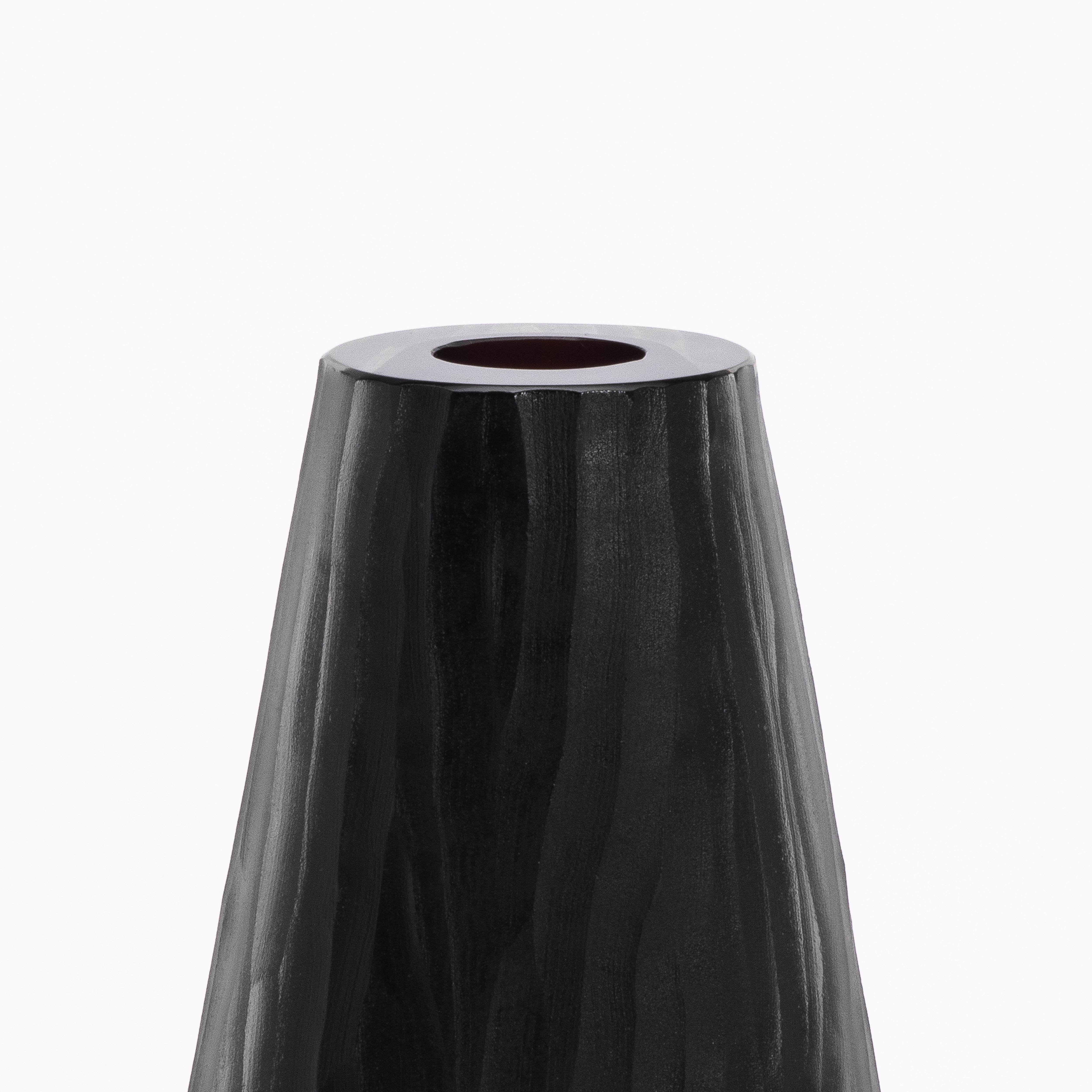 Italiano Vaso supremo di Murano soffiato a mano in nero onice alto in vendita
