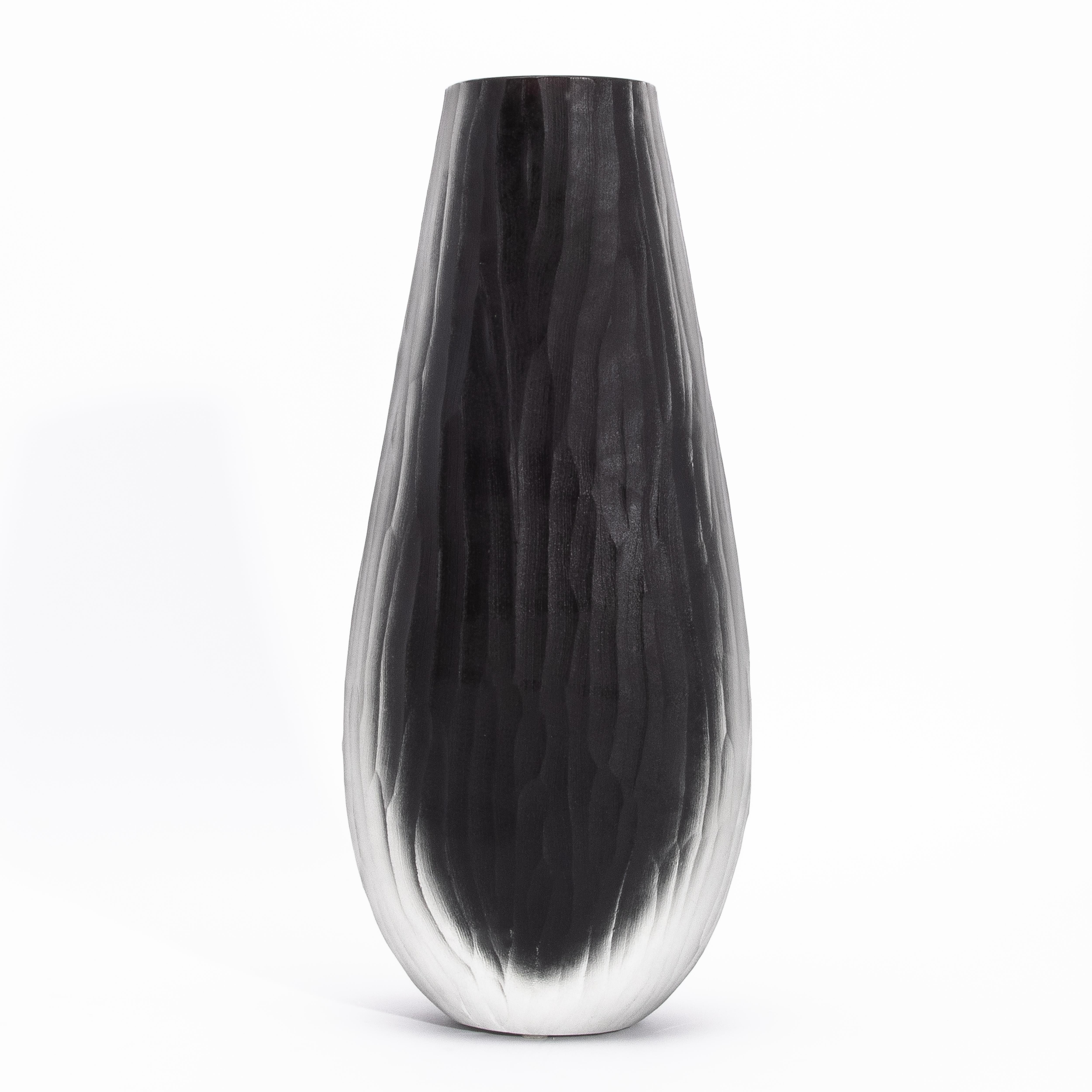 Vetro di Murano Vaso supremo di Murano soffiato a mano in nero onice alto in vendita