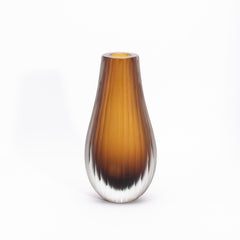 Hand-Blown Murano Surpime Vase in Tobacco Tall