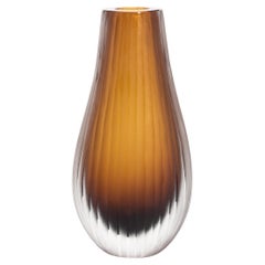 Hand-Blown Murano Surpime Vase in Tobacco Tall
