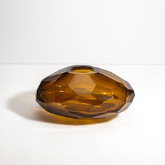 Hand Blown Murano Taper Wide Vase in Rust