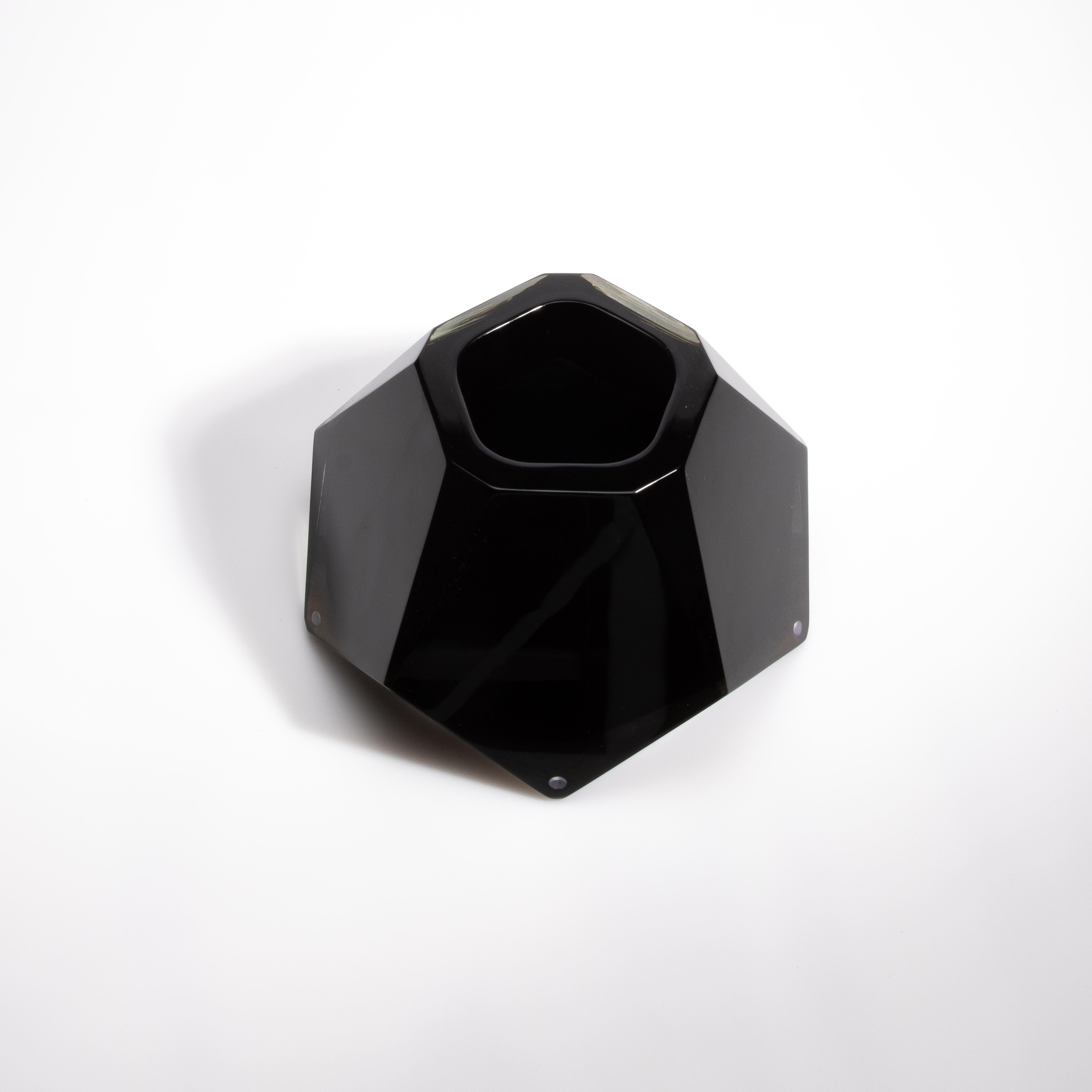 Vaso Briolette di Murano soffiato a mano in nero onice In condizioni Nuovo in vendita a West Hollywood, CA