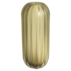 Hand Blown Murano Vase Cactus in Olive Large