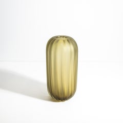 Hand Blown Murano Vase Cactus in Olive Medium