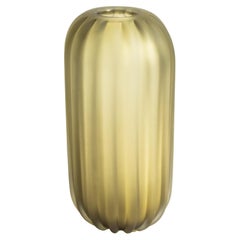 Hand Blown Murano Vase Cactus in Olive Medium