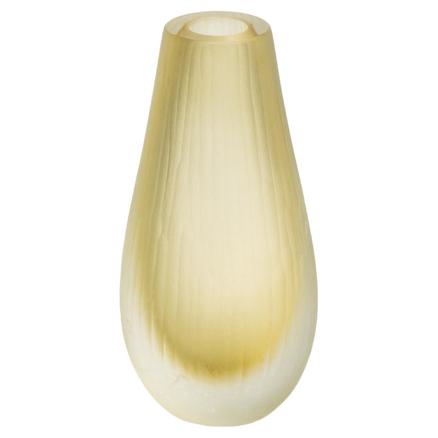 Hand Blown Murano Vase Canetto in Tobacco