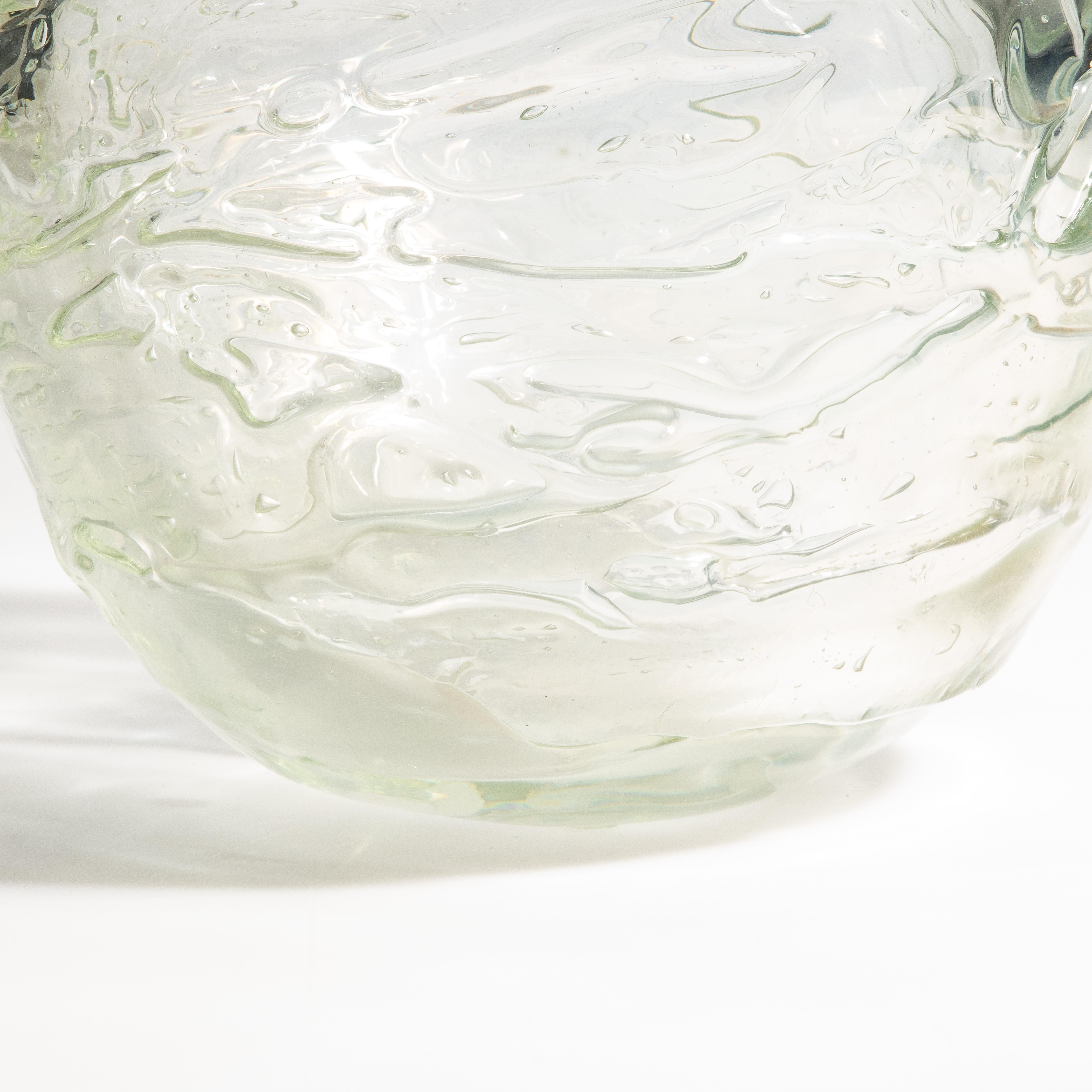 XXI secolo e contemporaneo Vaso di Murano soffiato a mano Sbruffi Esterni in Trasparente in vendita