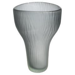 Hand Blown Murano Vase Ghost in Grey Medium