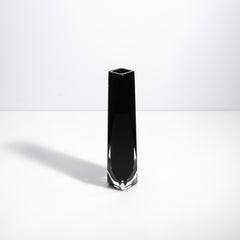Hand Blown Murano Vase Goccia in Black Onyx Small