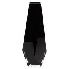 Hand Blown Murano Vase Goccia in Black Onyx Large