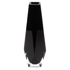 Hand Blown Murano Vase Goccia in Black Onyx Small