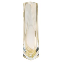 Vase de Murano soufflé à la main Goccia en transparent avec des mouchetures d'or 24 carats Moyen
