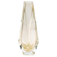 Handgeblasene Murano Vase Goccia in Klar mit 24-Karat Goldflecken Medium