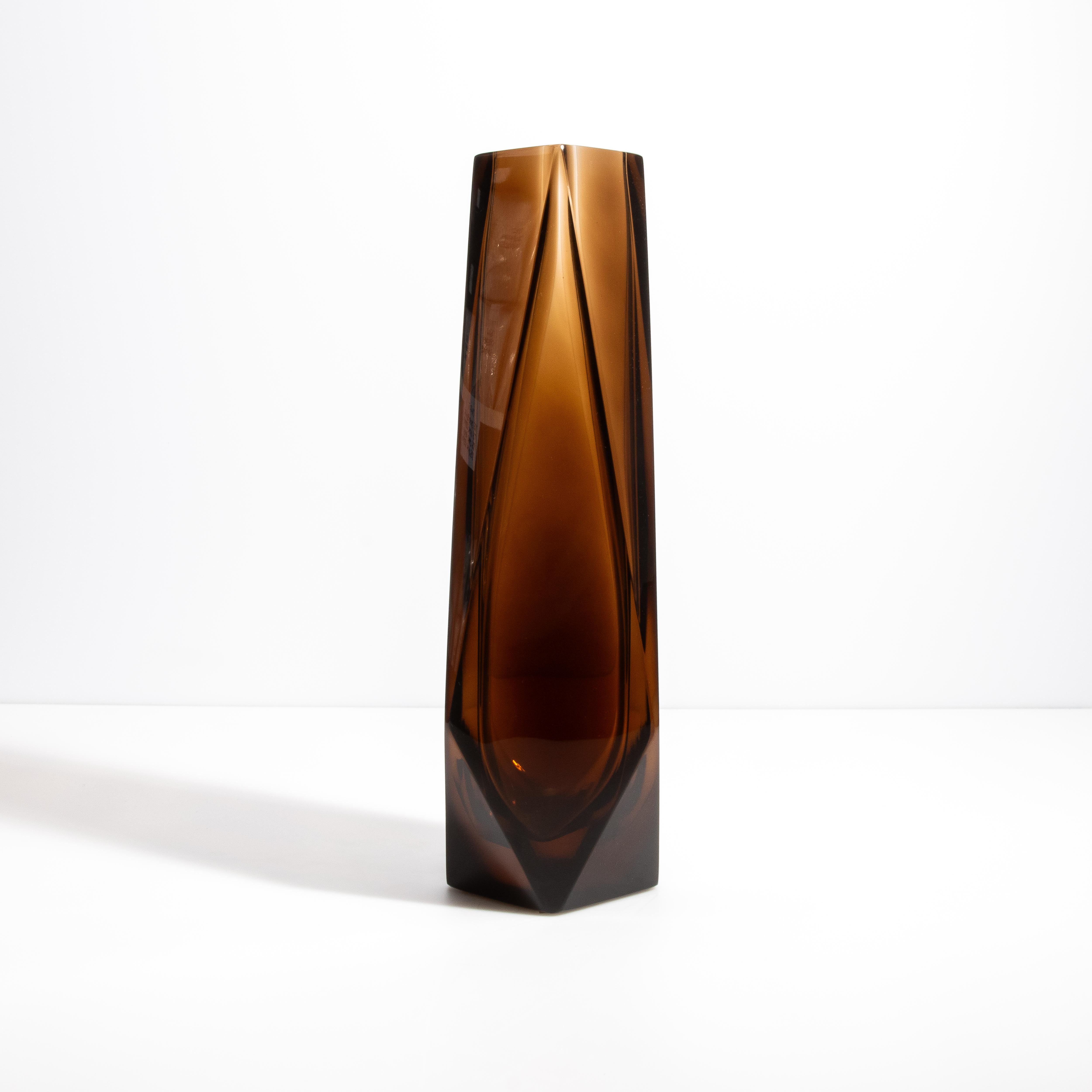 Vase Goccia de Murano soufflé à la main en brun foncé Excellent état - En vente à West Hollywood, CA