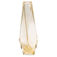 Hand Blown Murano Vase Goccia in Grey with 24-Karat Gold Flecks Small
