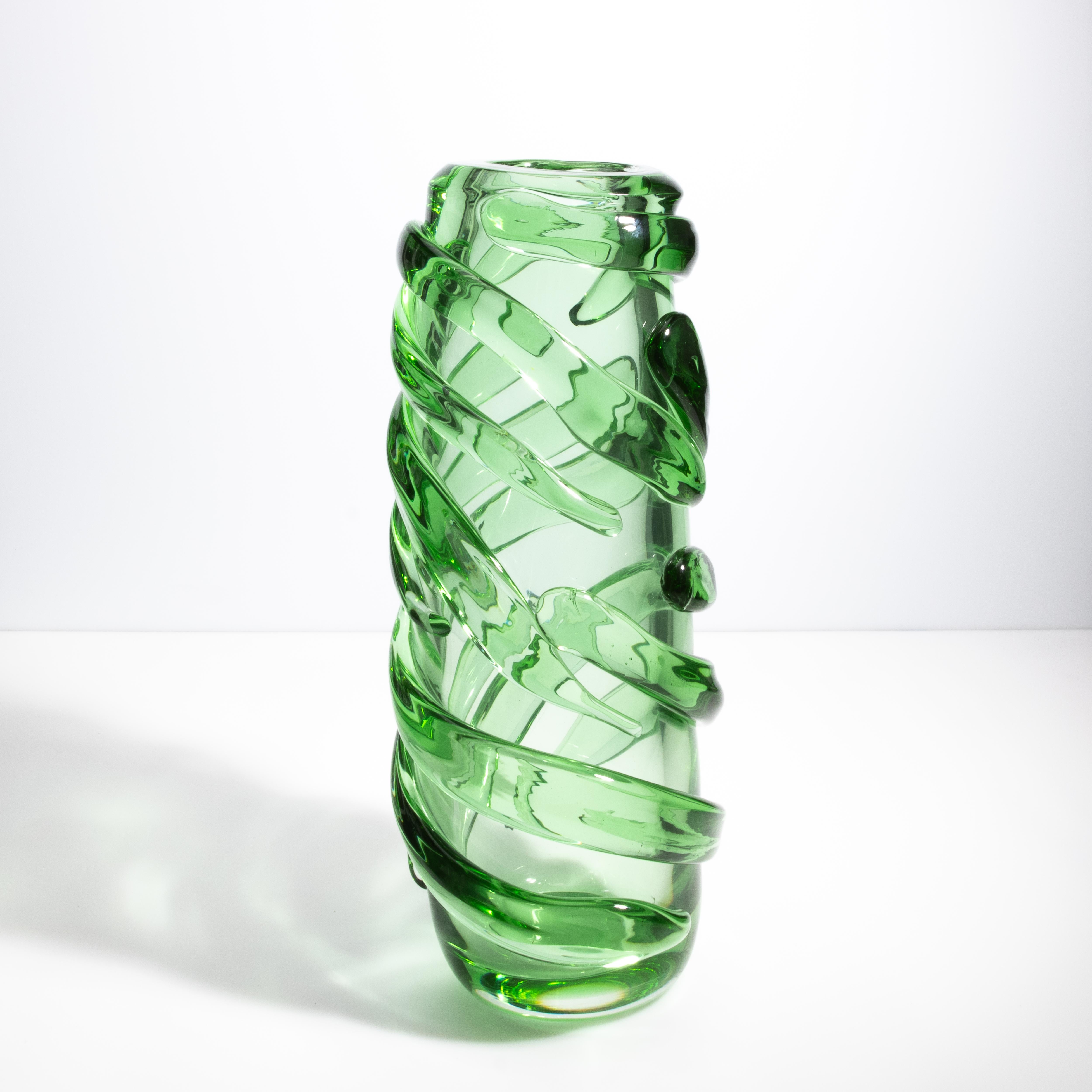 Moderno Vaso di Murano soffiato a mano Gomitolo in Greene & Greene Extra Alto in vendita
