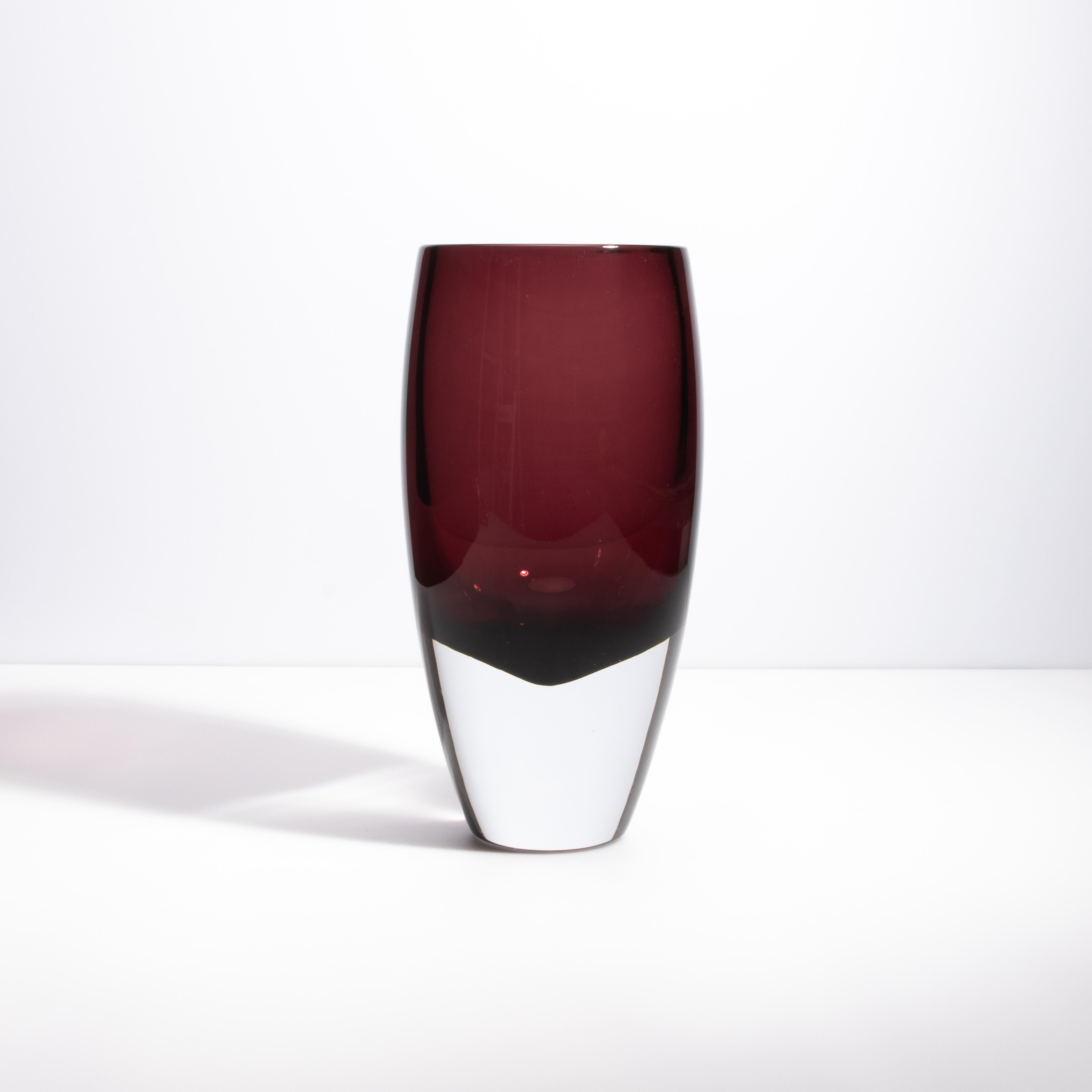 Moderno Vaso di Murano soffiato a mano in ametista in vendita