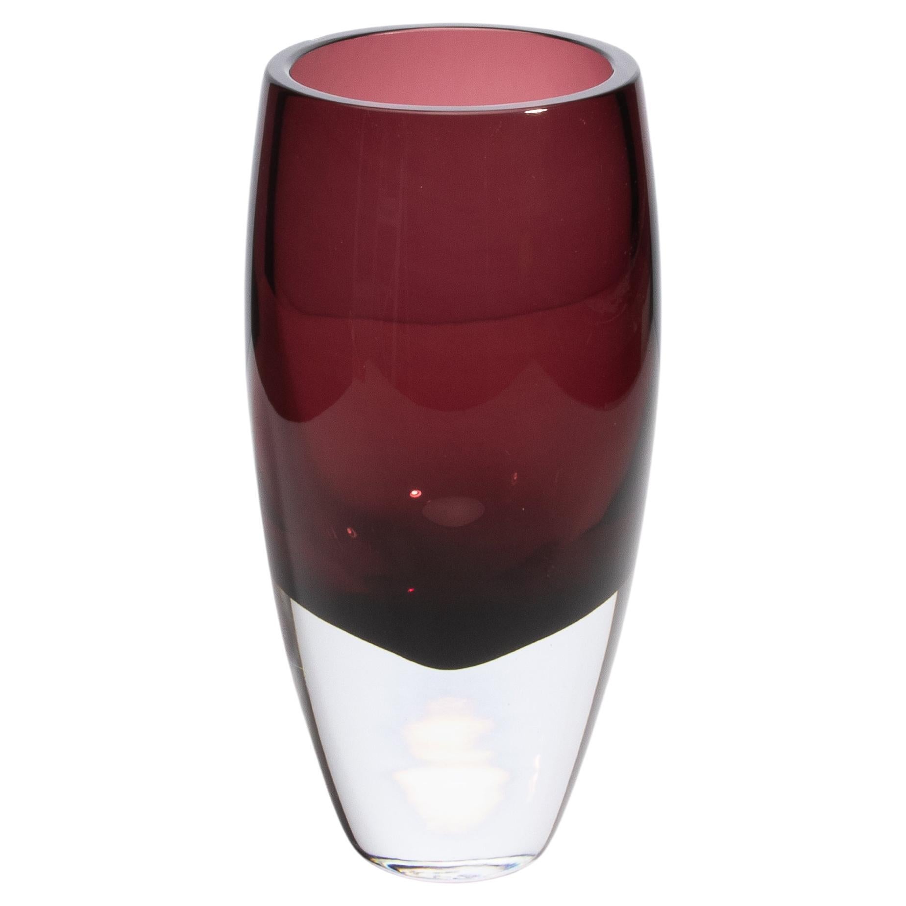 Hand Blown Murano Vase in Amethyst