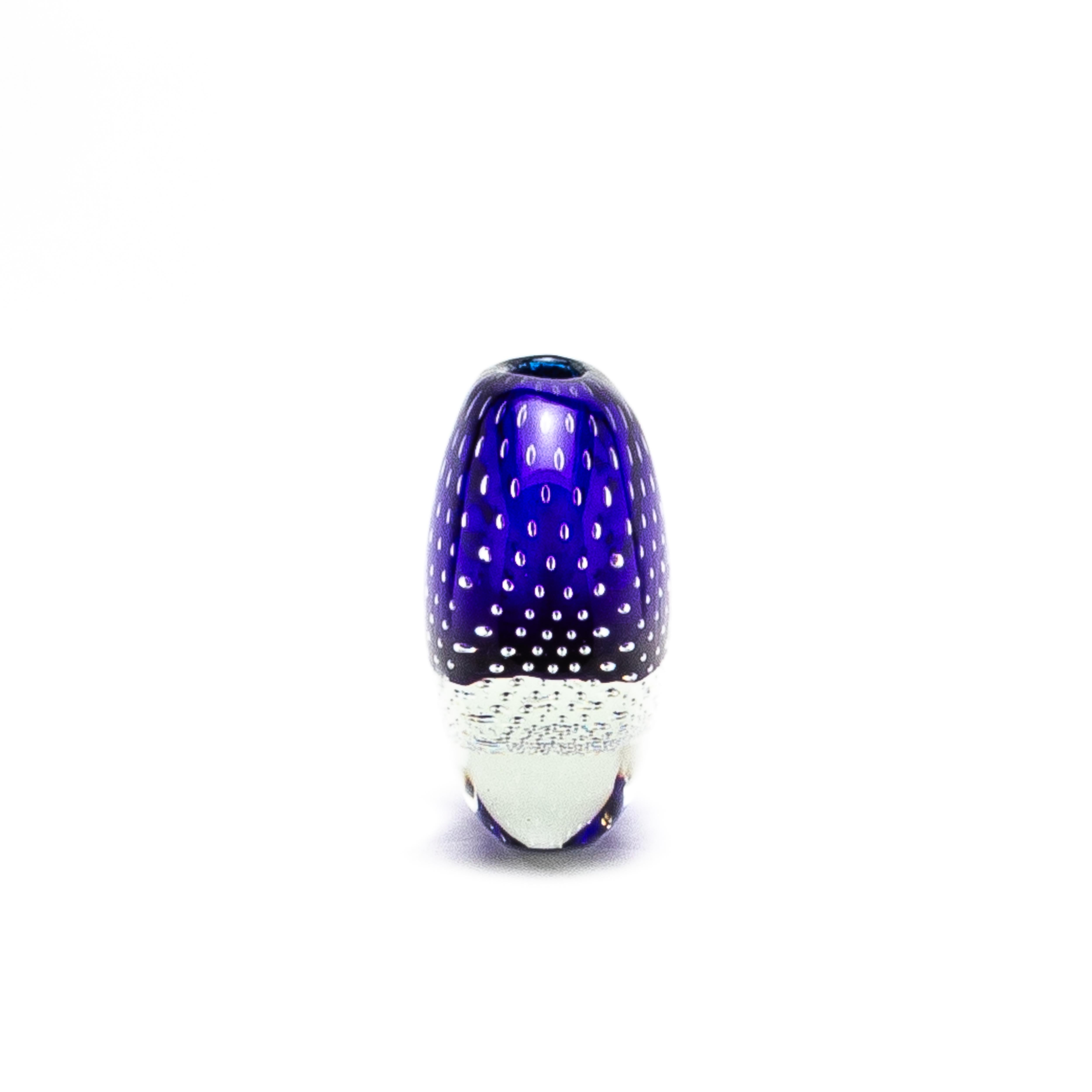 Italiano Vaso di Murano soffiato a mano in blu cobalto con bolle d'aria in vendita