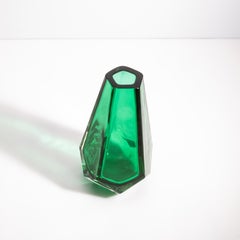 Hand Blown Murano Vase in Emerald Green