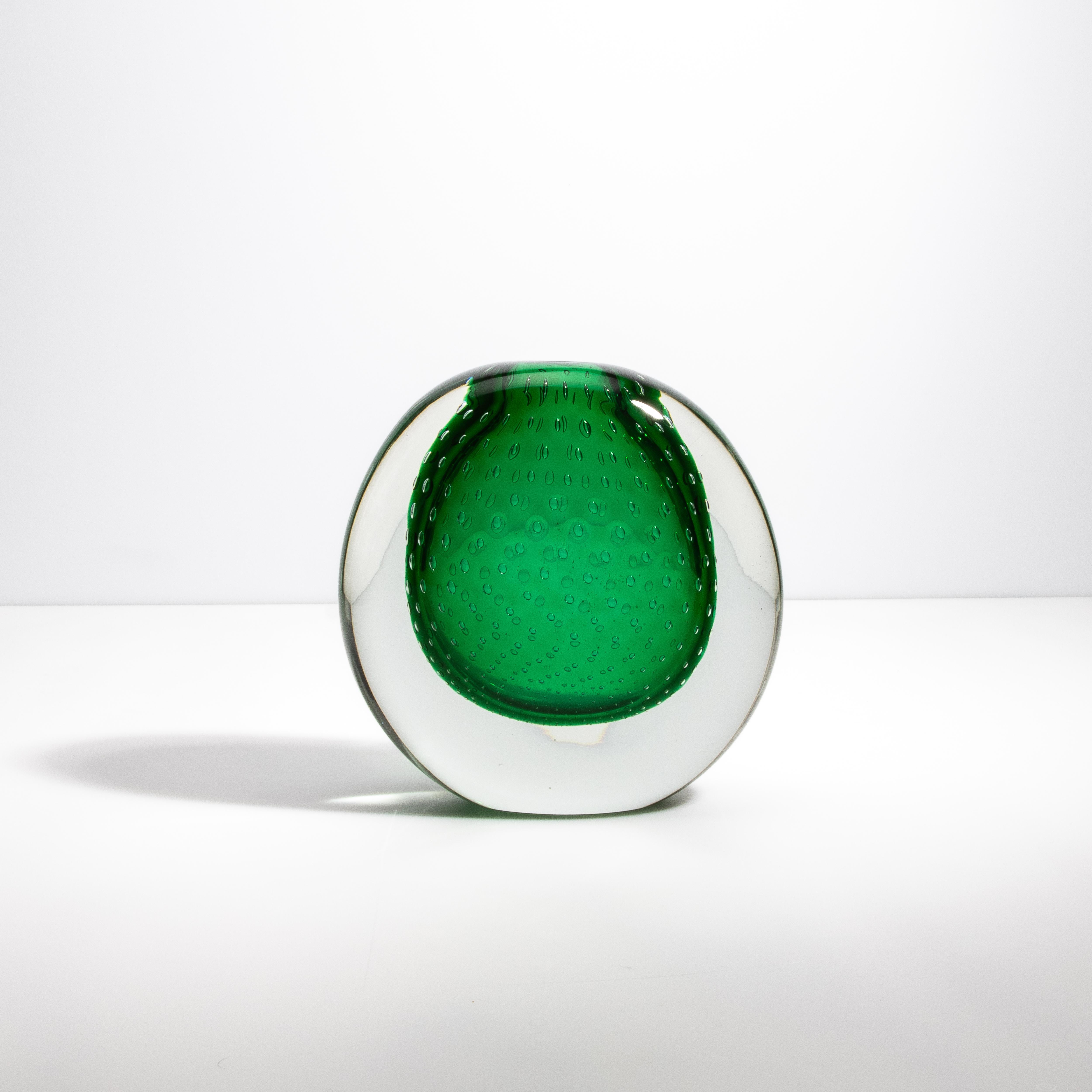 Vaso di Murano soffiato a mano in Greene & Greene con bolle d'aria In condizioni Nuovo in vendita a West Hollywood, CA