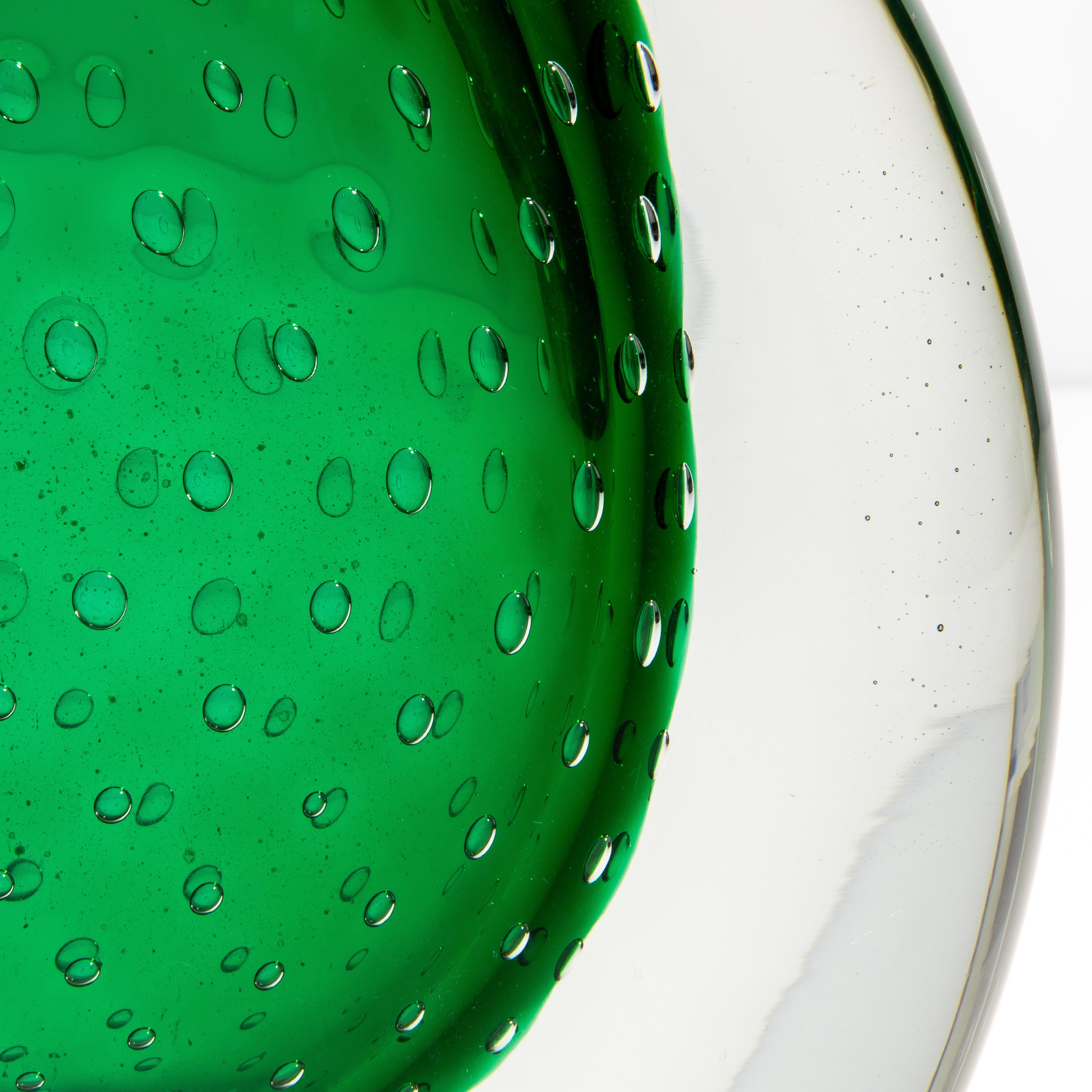XXI secolo e contemporaneo Vaso di Murano soffiato a mano in Greene & Greene con bolle d'aria in vendita