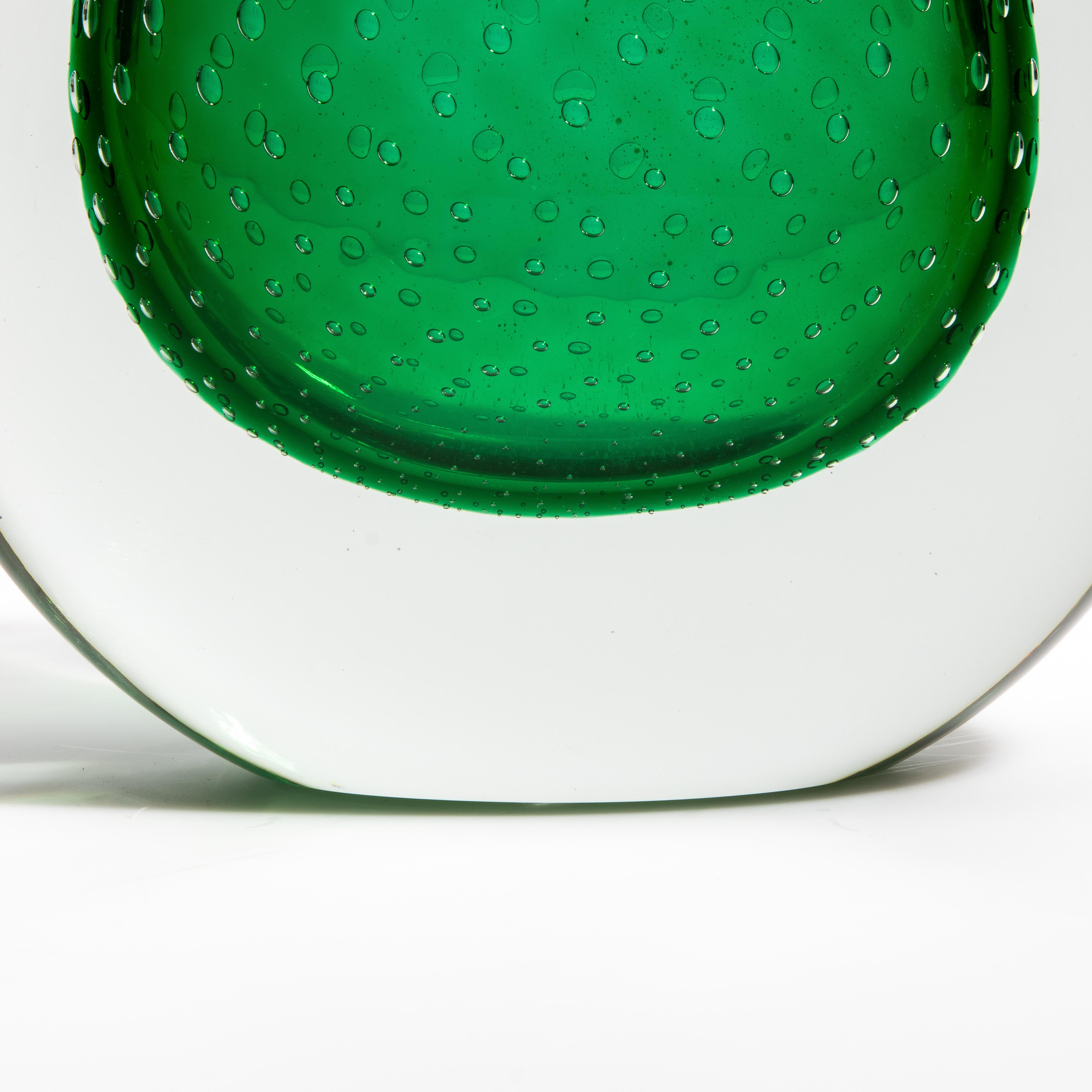 Vetro di Murano Vaso di Murano soffiato a mano in Greene & Greene con bolle d'aria in vendita
