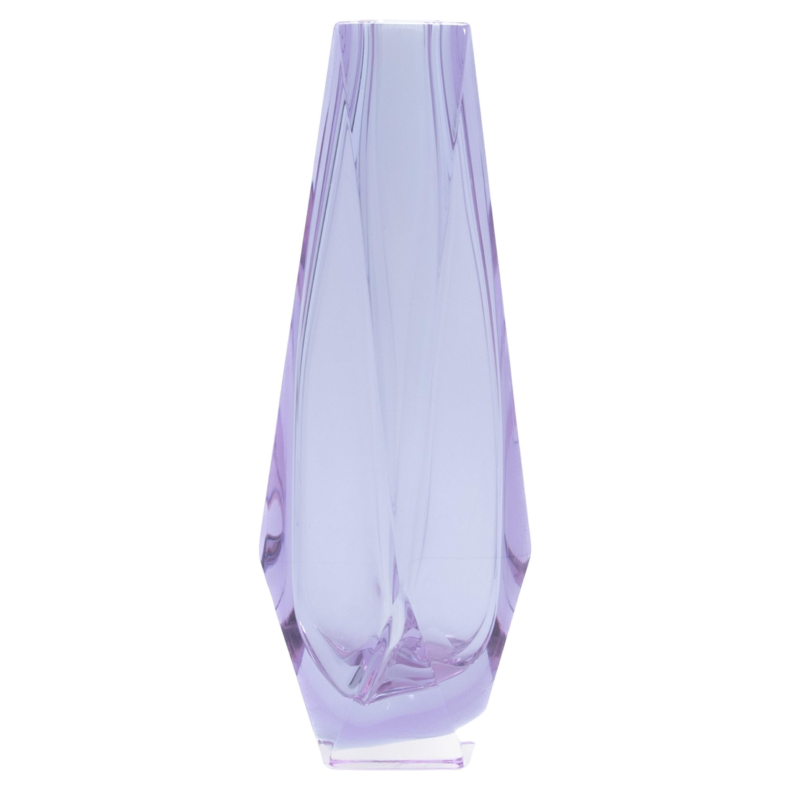 Vaso di Murano soffiato a mano in Lavanda