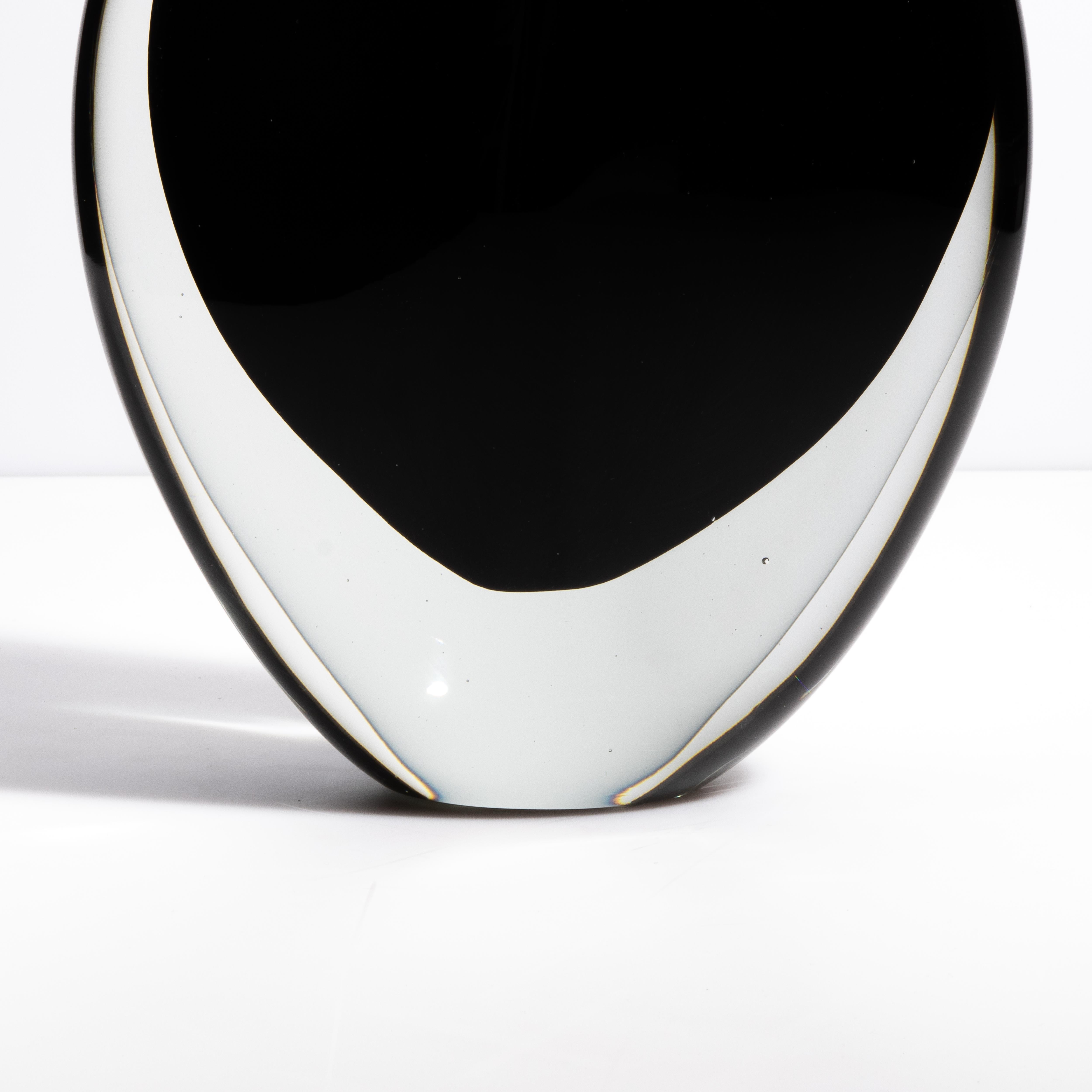 Vetro di Murano Vaso di Murano soffiato a mano in Onice Nero Piccolo in vendita