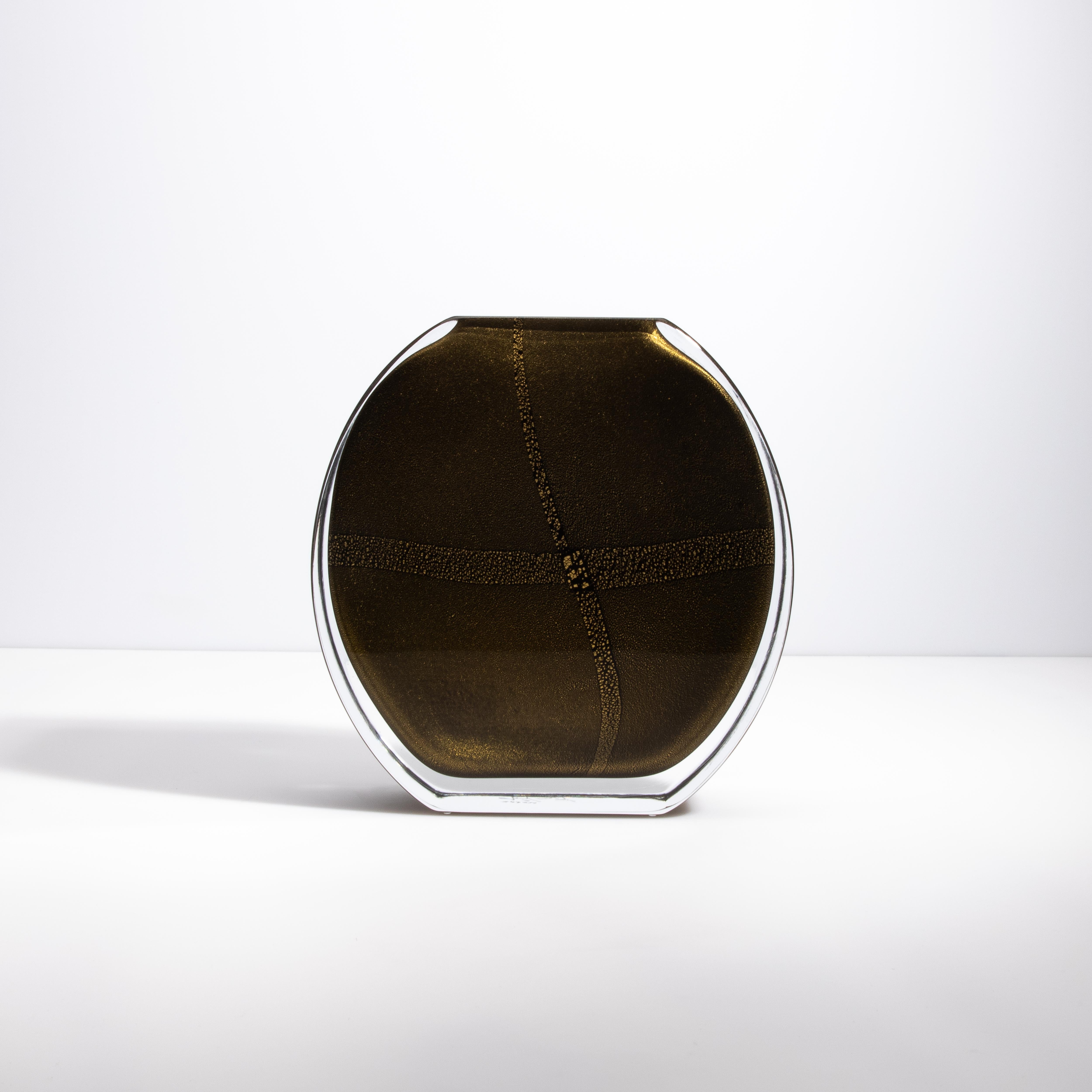 Vaso di Murano soffiato a mano in nero onice con macchie d'oro 24 carati In condizioni Nuovo in vendita a West Hollywood, CA
