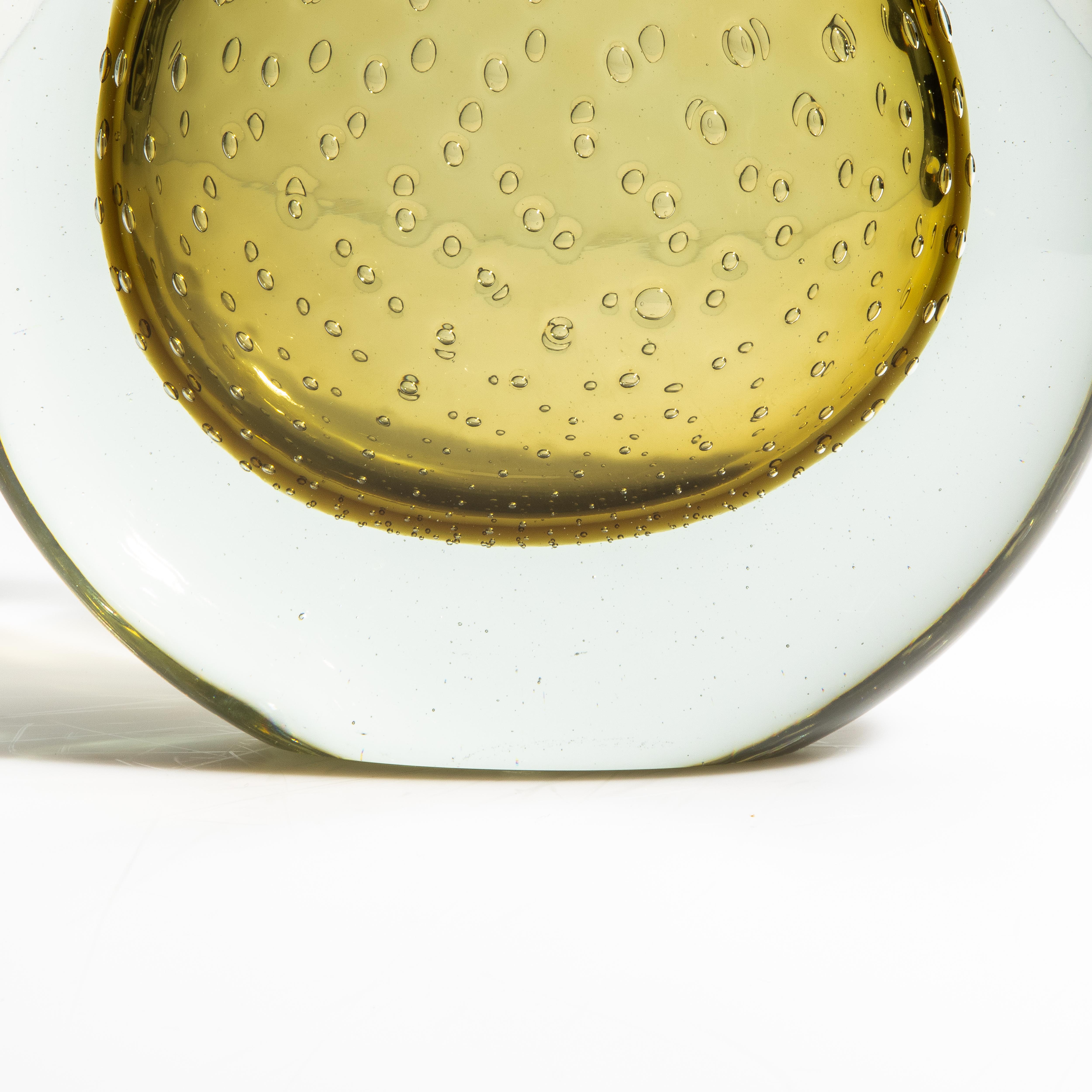 Vaso di Murano soffiato a mano in oro fumé con bolle d'aria in vendita 7