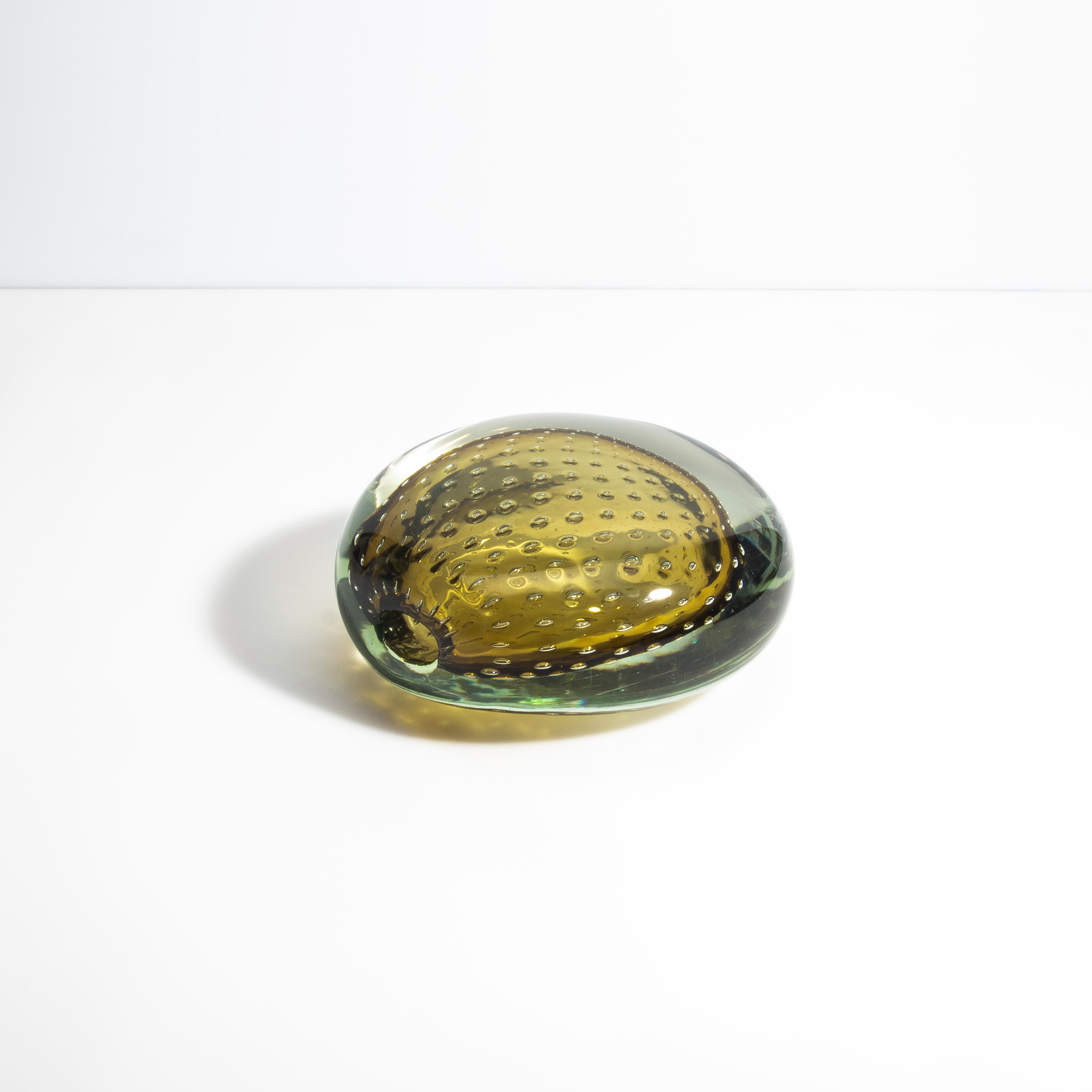 Vaso di Murano soffiato a mano in oro fumé con bolle d'aria in vendita 9