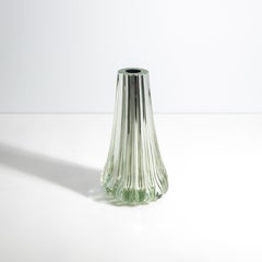 Hand Blown Murano Vase Massiccio in Clear Mirror