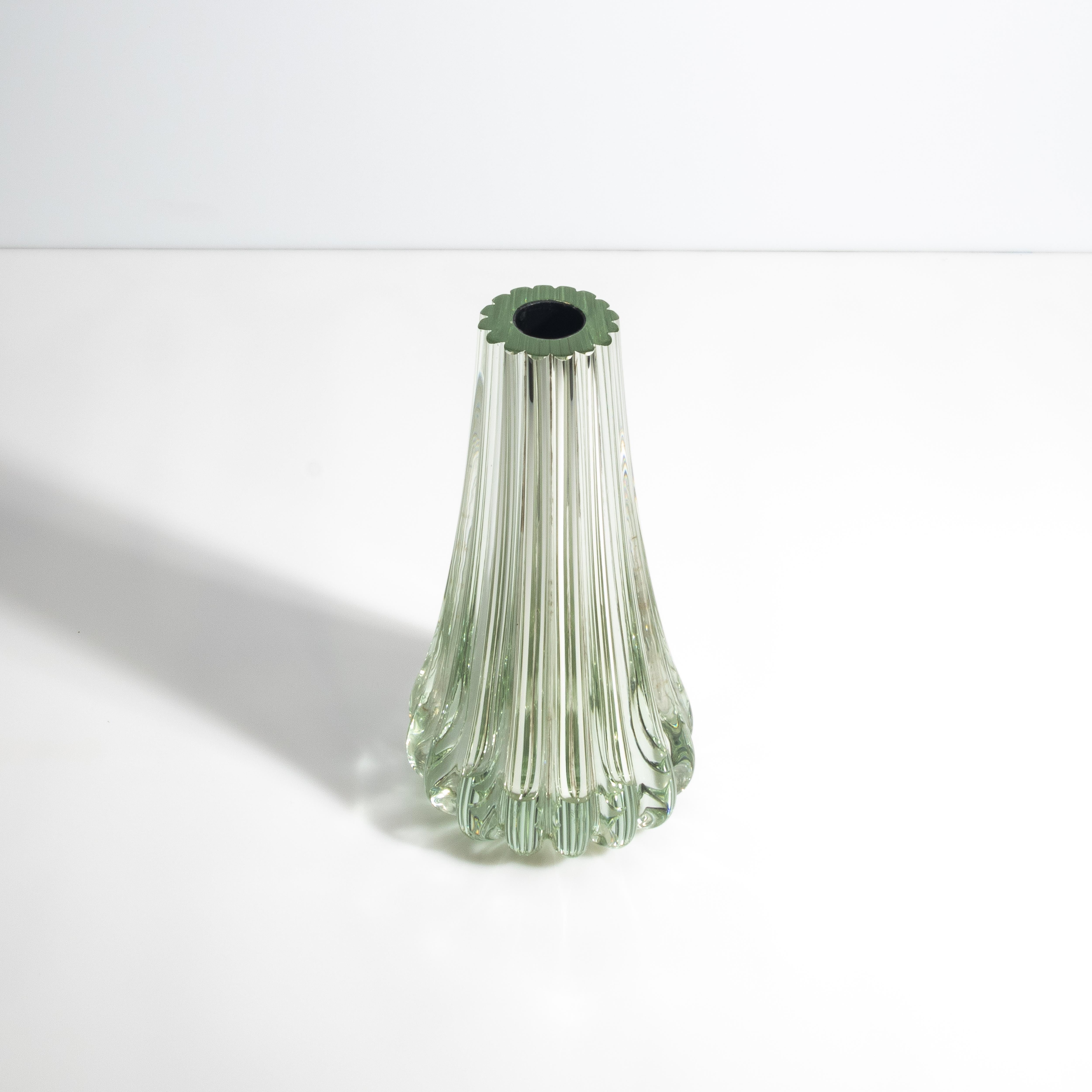 Moderno Vaso Massiccio di Murano soffiato a mano con specchio trasparente in vendita