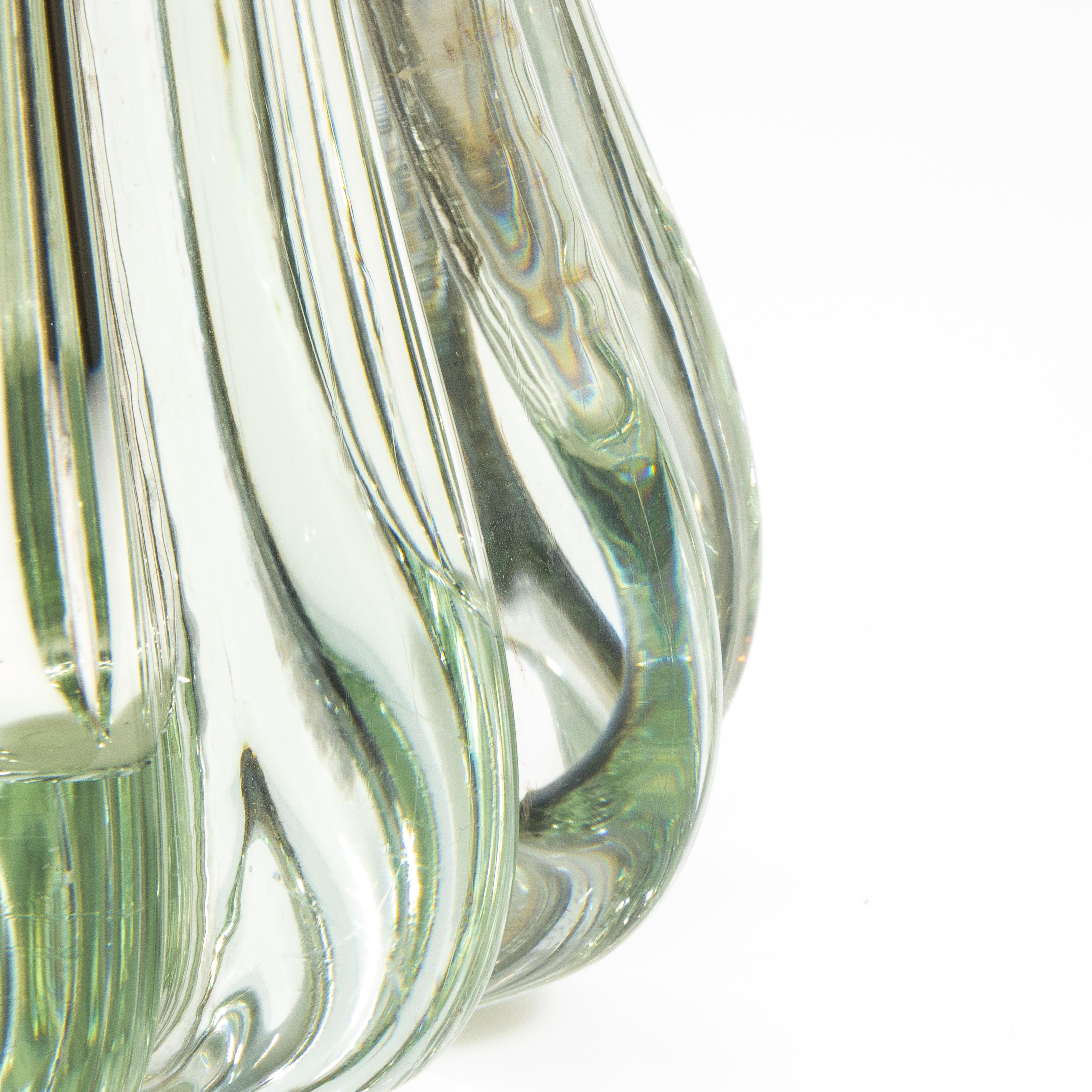 Vaso Massiccio di Murano soffiato a mano con specchio trasparente in vendita 1