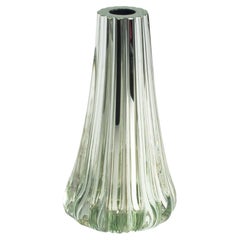 Hand Blown Murano Vase Massiccio in Clear Mirror