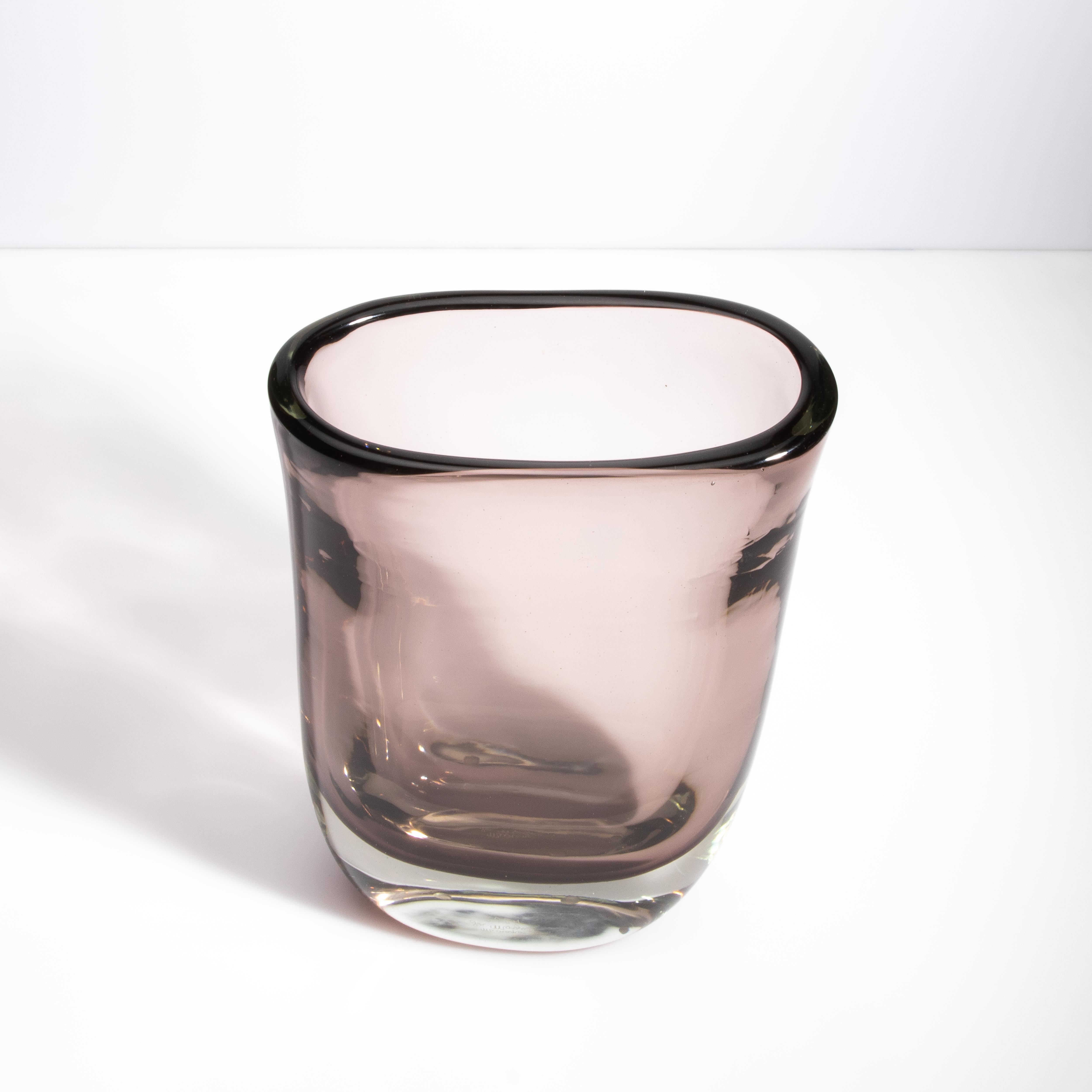 Italiano Vaso di Murano soffiato a mano Massiccio Smoky in vendita
