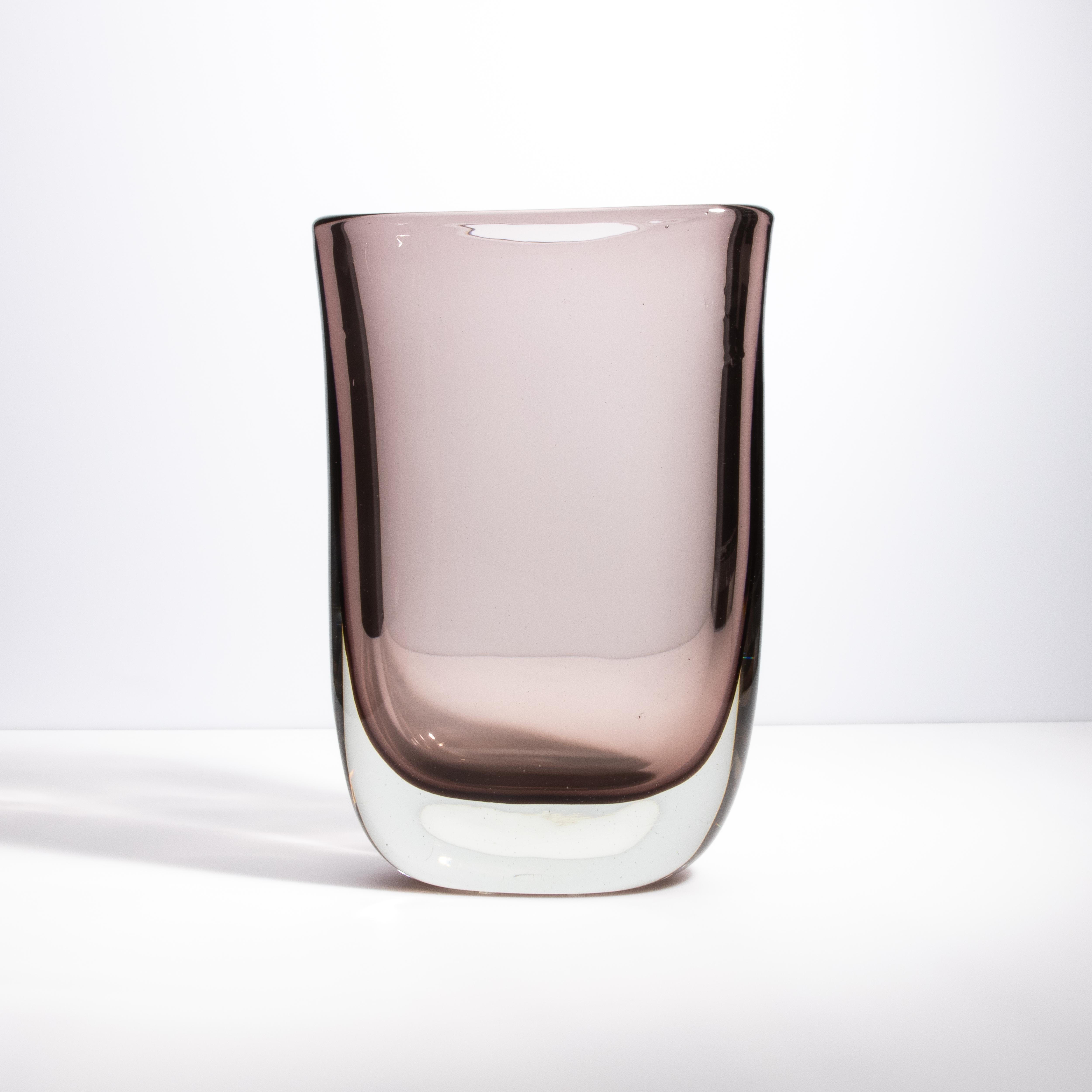 XXI secolo e contemporaneo Vaso di Murano soffiato a mano Massiccio Smoky in vendita