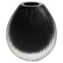 Handgeblasene Murano Vase Supreme in Schwarz Medium