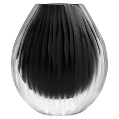 Hand Blown Murano Vase Supreme in Black Small