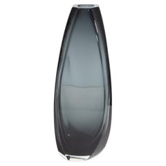 Hand Blown Murano Vase Vela in Grey Tall