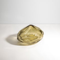 Hand Blown Murano Wide Taper Vase in Olive
