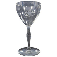 Antique Hand Blown Nicholas II Maltsev Russian Wine Glass Imperial Eagle