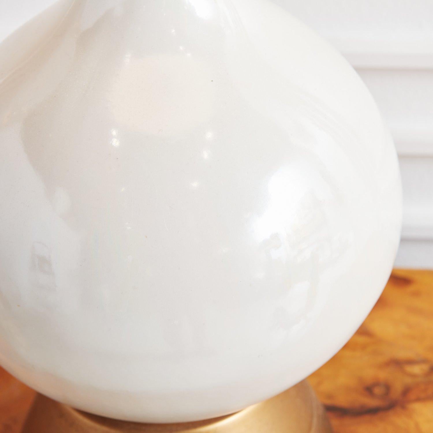 20th Century Hand Blown Opalescent Glass Table Lamp