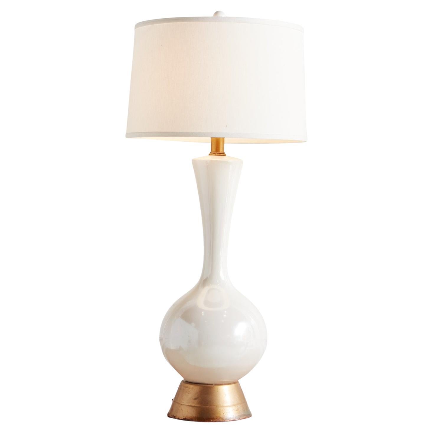 Hand Blown Opalescent Glass Table Lamp