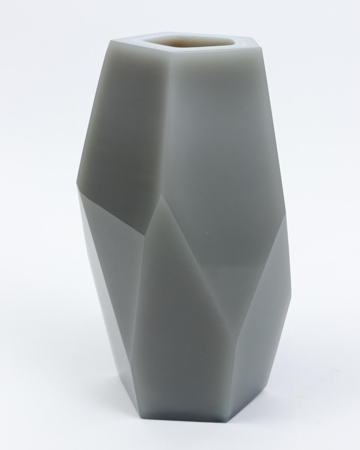 Contemporary Hand Blown Peking Glass Vase by Robert Kuo For Sale