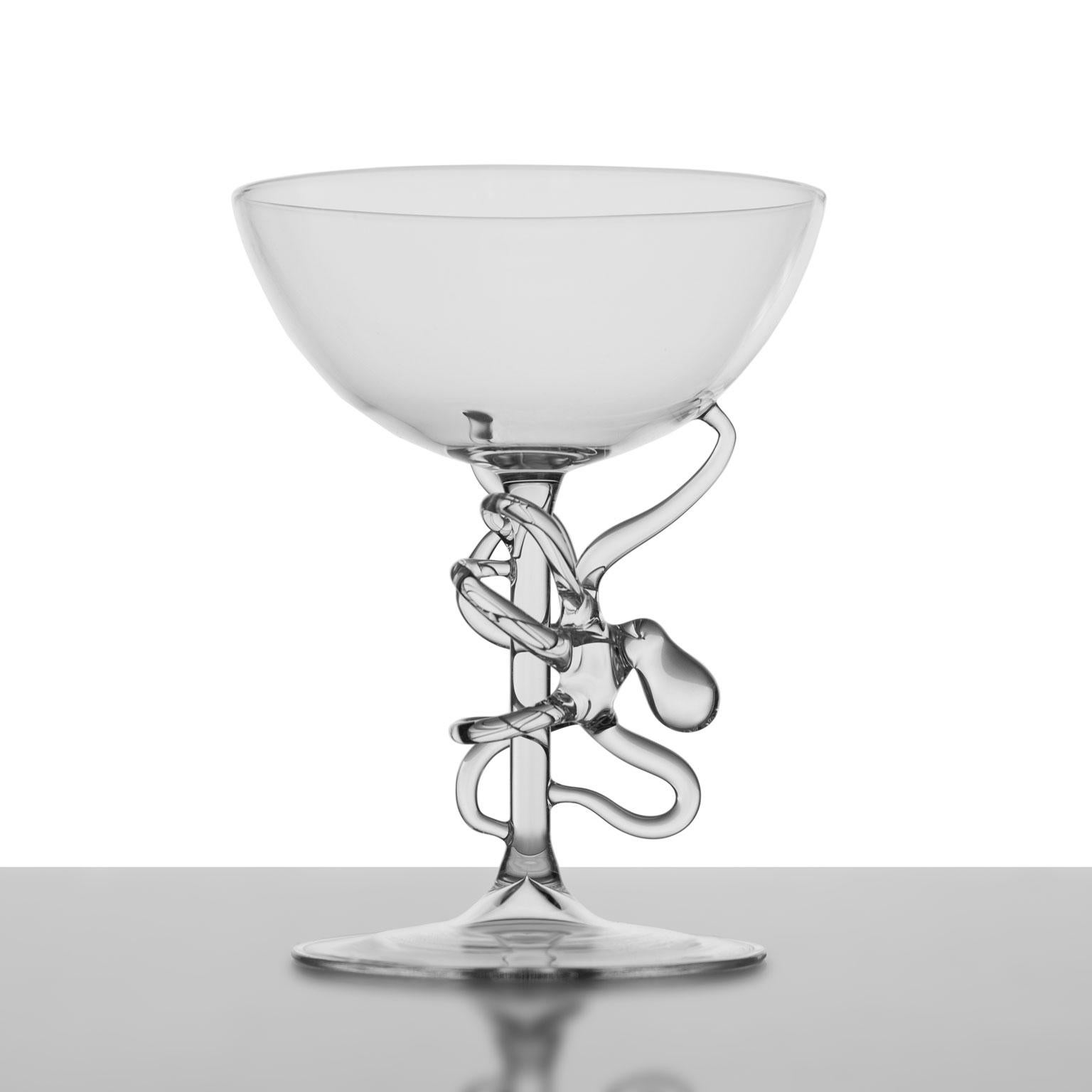 'Polpo Manhattan Glass'
A Hand-Blown Manhattan Glass by Simone Crestani
Polpo Manhattan Glass is one of the pieces from the Polpo Collection.

The enveloping elegance of the Polpo Collection may make you believe that the animal is really