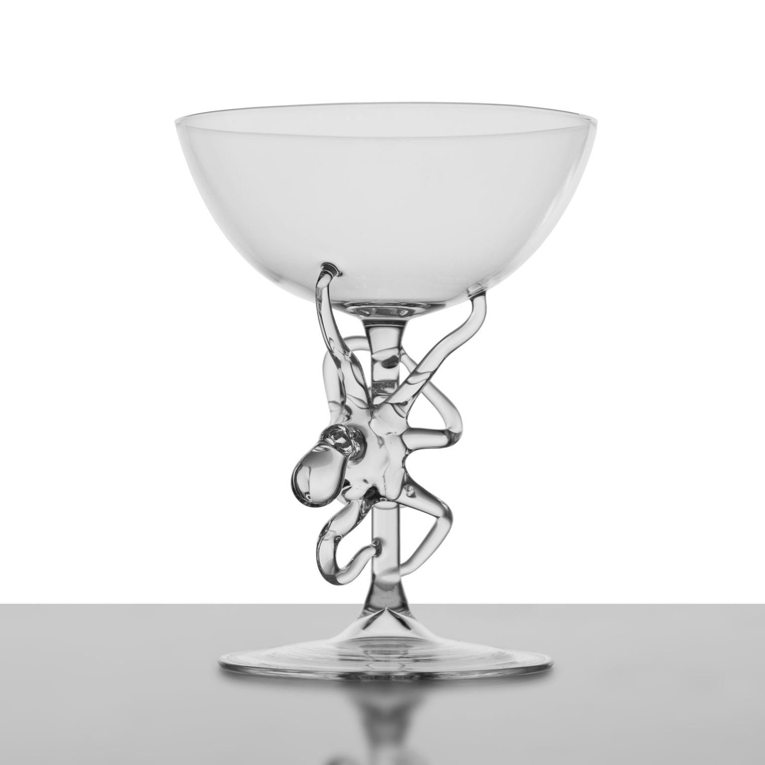 Modern Hand Blown Polpo Manhattan Glass by Simone Crestani For Sale
